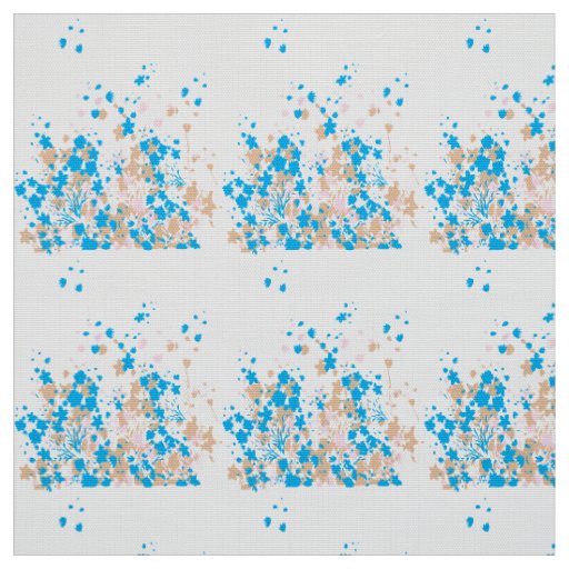 A charming arrangement of blue and pink flowers se fabric