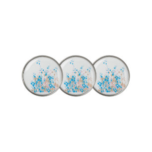 A charming arrangement of blue and pink flowers se golf ball marker