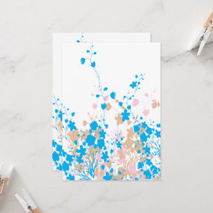 A charming arrangement of blue and pink flowers se invitation