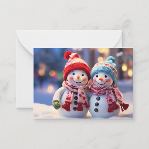 A charmingly rustic Christmas winter background co Note Card