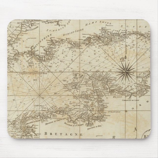 A chart of the British Channel Mouse Pad (Front)