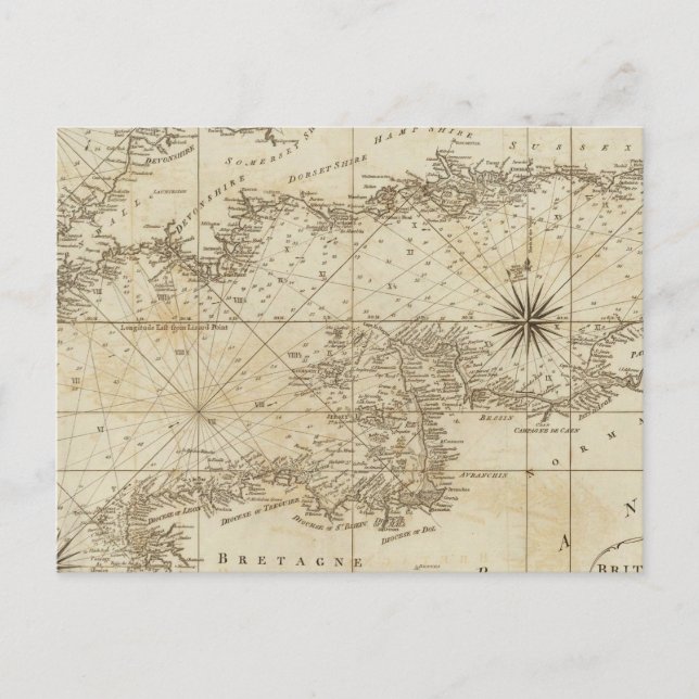A chart of the British Channel Postcard (Front)