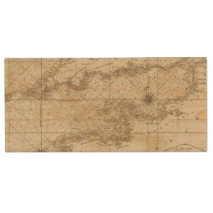 A chart of the British Channel Wood Flash Drive