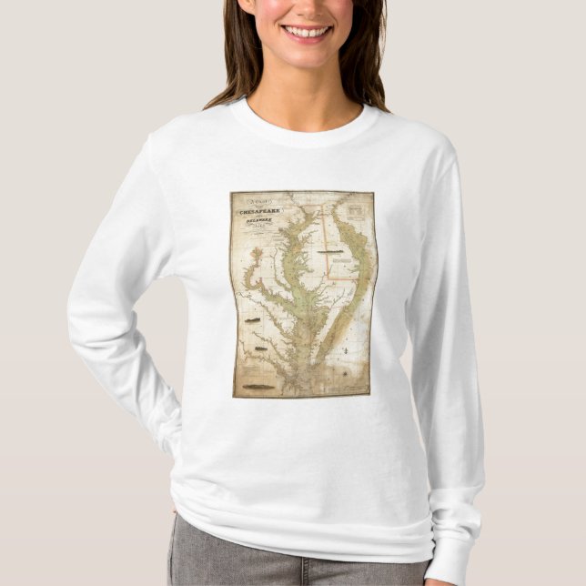 A Chart of the Chesapeake And Delaware Bays T-Shirt (Front)