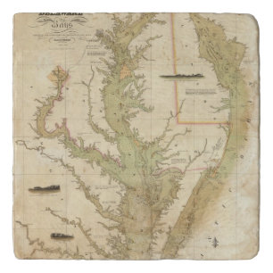 A Chart of the Chesapeake And Delaware Bays Trivet