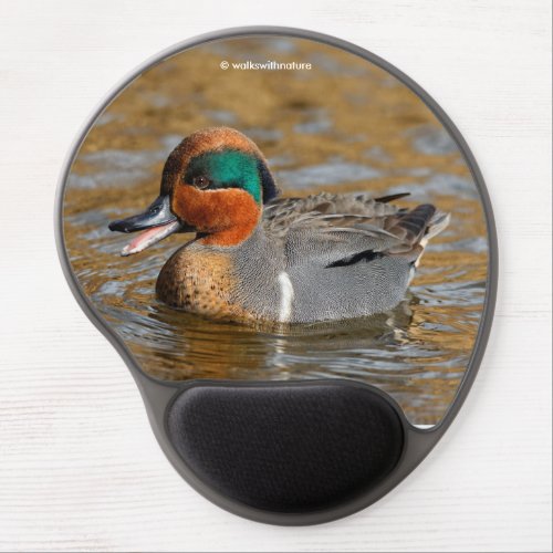 A Chatty Green_Winged Teal Duck at the Pond Gel Mouse Pad