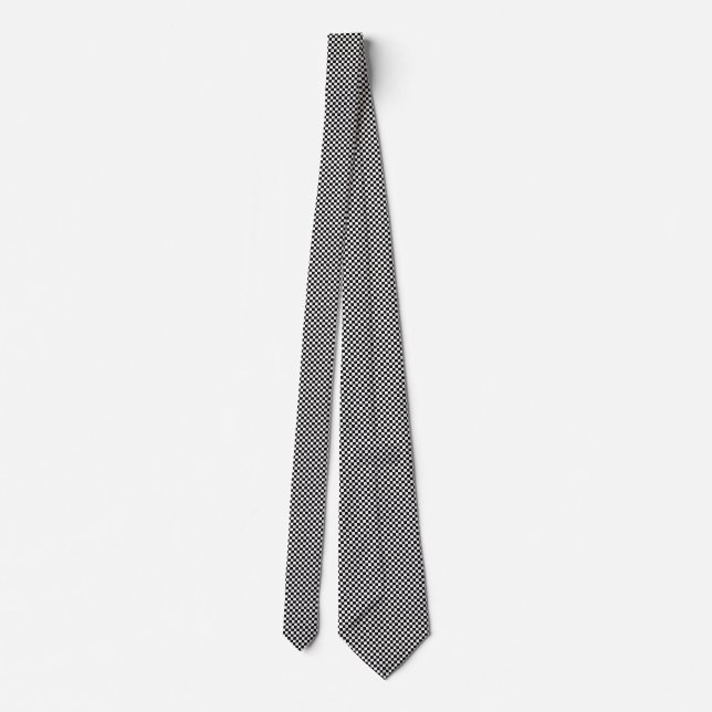 a check pattern tie with a checkerboard pattern  (Back)