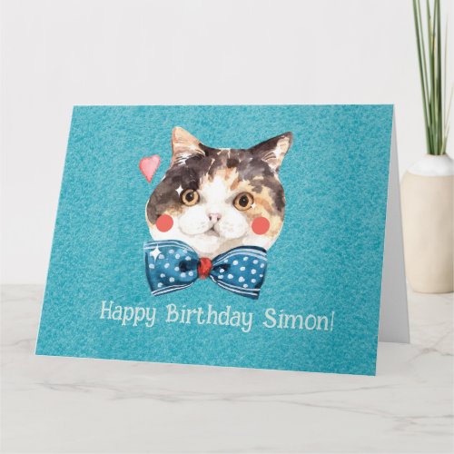  A Cheeky Charm Cat Birthday for Simon  Card