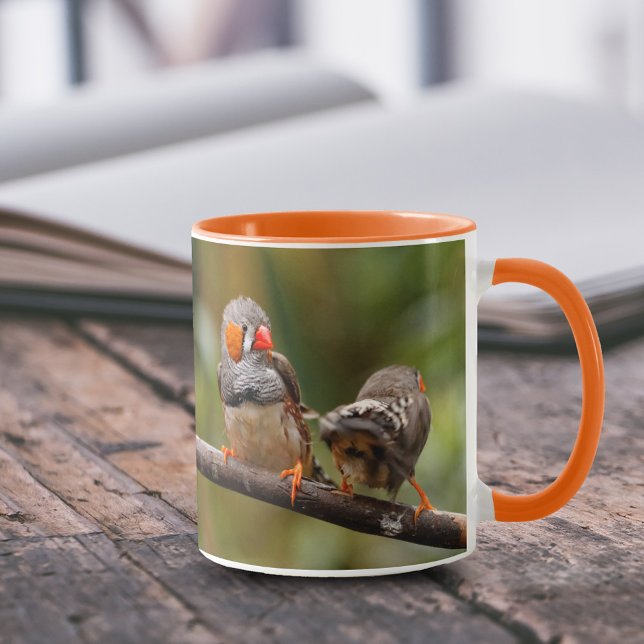 A Cheeky Pair of Zebra Finches Mug (Cheeky Pair of Zebra Finches 11 oz Coffee Mug Cover Photo.)