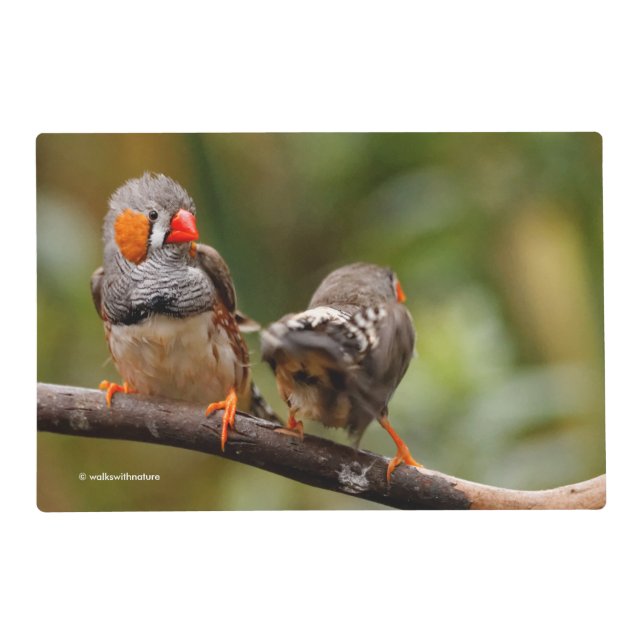 A Cheeky Pair of Zebra Finches Placemat (Back)