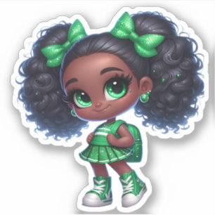 A Cheer Team Member - Green Sticker
