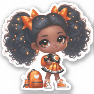 A Cheer Team Member - Orange Sticker