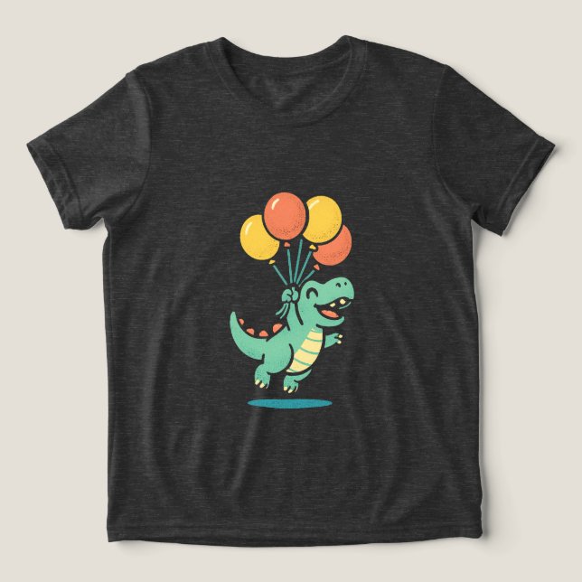 A cheerful cartoon Tri-Blend shirt (Design Front)
