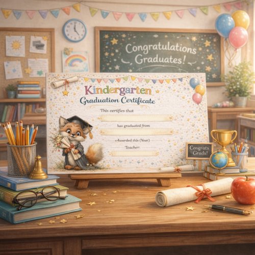 A Cheerful Fox Celebrating Graduation