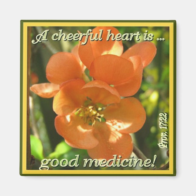 A cheerful heart...! magnet (Front)