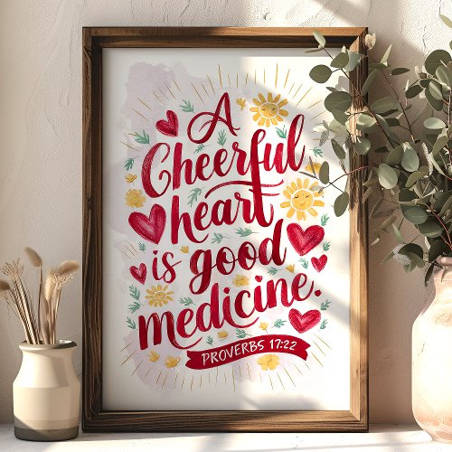 A Cheerful Heart Proverbs 1722 Christian Wall Art