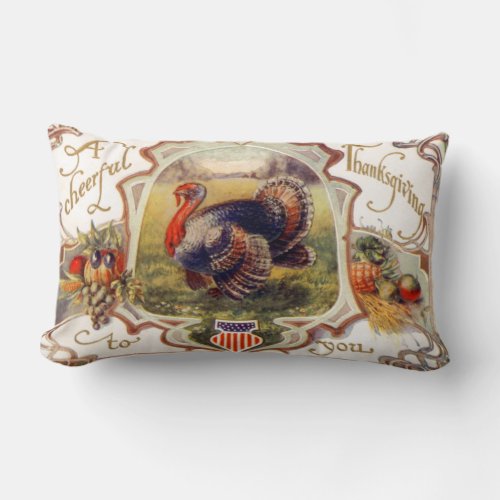 A Cheerful Thanksgiving to You Vintage Pillow