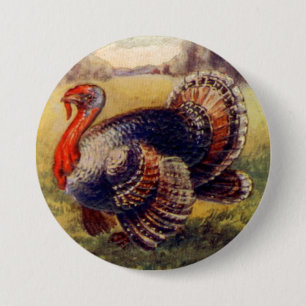 A Cheerful Thanksgiving to You Vintage Sticker Button