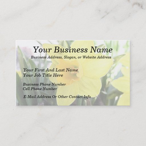 Customizable A Cheerful Yellow Daffodil Business Card Template
