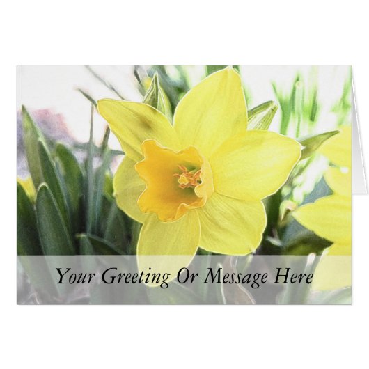 A Cheerful Yellow Daffodil Cards (Front Horizontal)