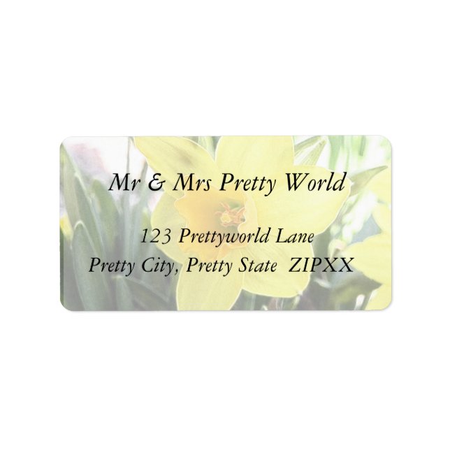 A Cheerful Yellow Daffodil Label (Front)
