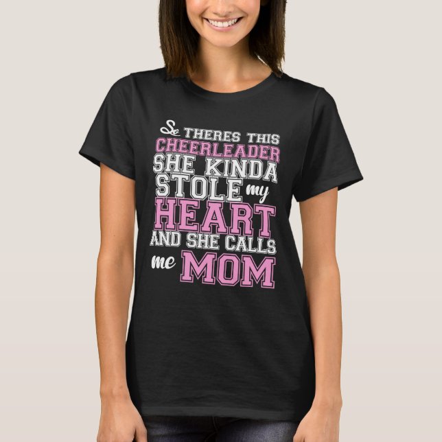 A cheerleader stole my heart Mom T-Shirt (Front)