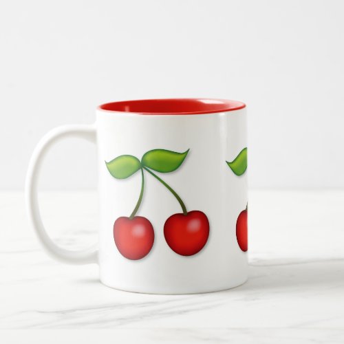 A Cheery Red Cherry Two_Tone Coffee Mug