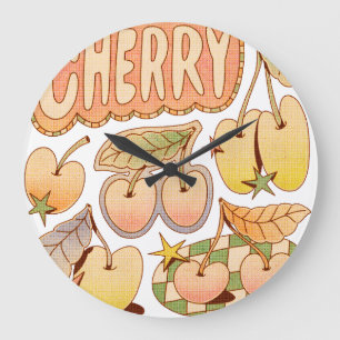A Cherry / Cherry Illustrations Large Clock