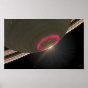 A cherry-red aurora poster