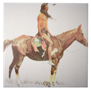 A Cheyenne Brave, 1901 (colour litho) Ceramic Tile