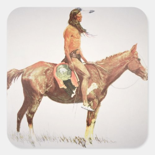 A Cheyenne Brave 1901 colour litho Square Sticker