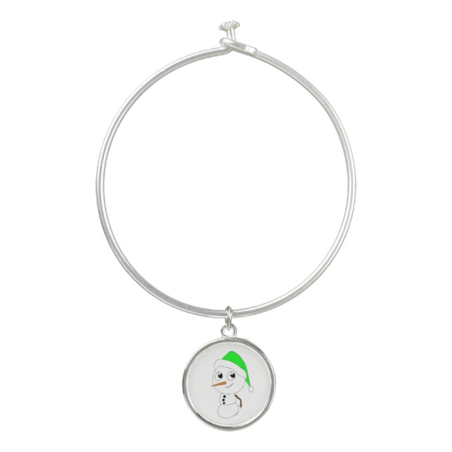 a chibi snowman  bangle bracelet (Front)