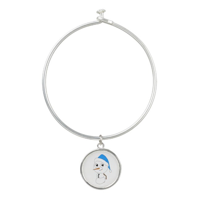 a chibi snowman   bangle bracelet (Front)