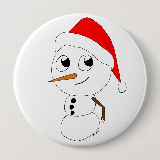 a chibi snowman  button (Front)