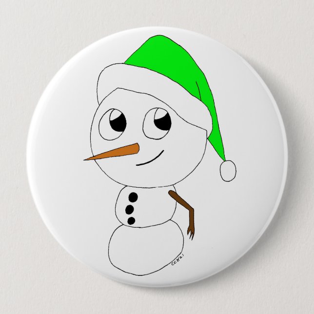 a chibi snowman   button (Front)