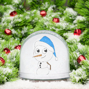 a chibi snowman   ceramic ornament snow globe