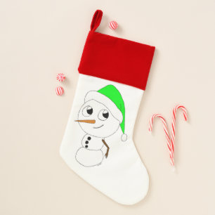 a chibi snowman christmas stocking