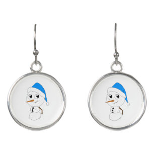 a chibi snowman earrings