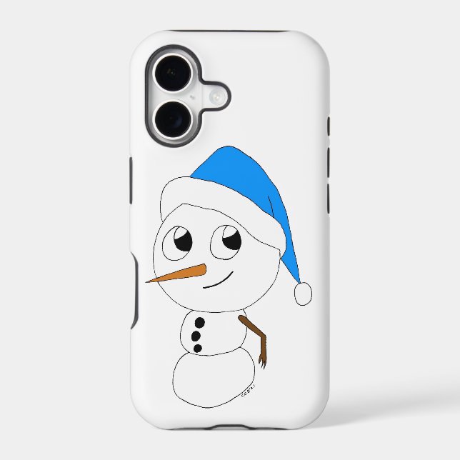 a chibi snowman    iphone case (Back)