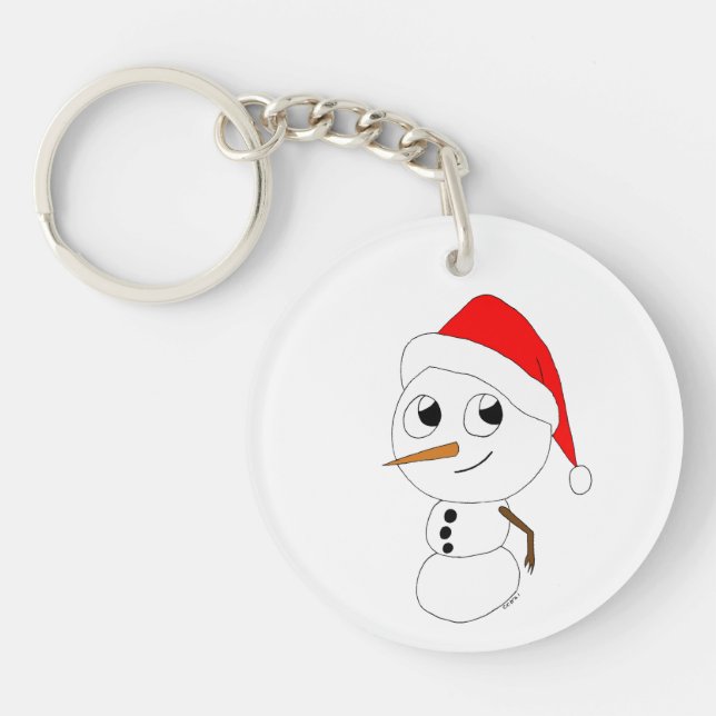 a chibi snowman   keychain (Front)