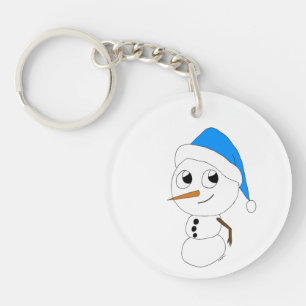 a chibi snowman keychain