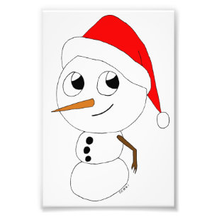 a chibi snowman photo print