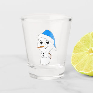 a chibi snowman shot glass
