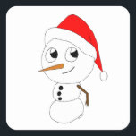 a chibi snowman    square sticker<br><div class="desc">A little snowman chibi.</div>