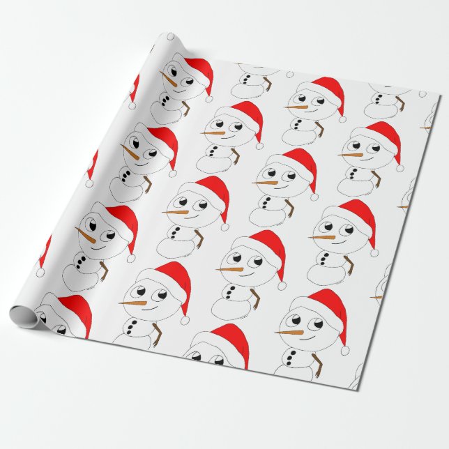 a chibi snowman  wrapping paper (Unrolled)