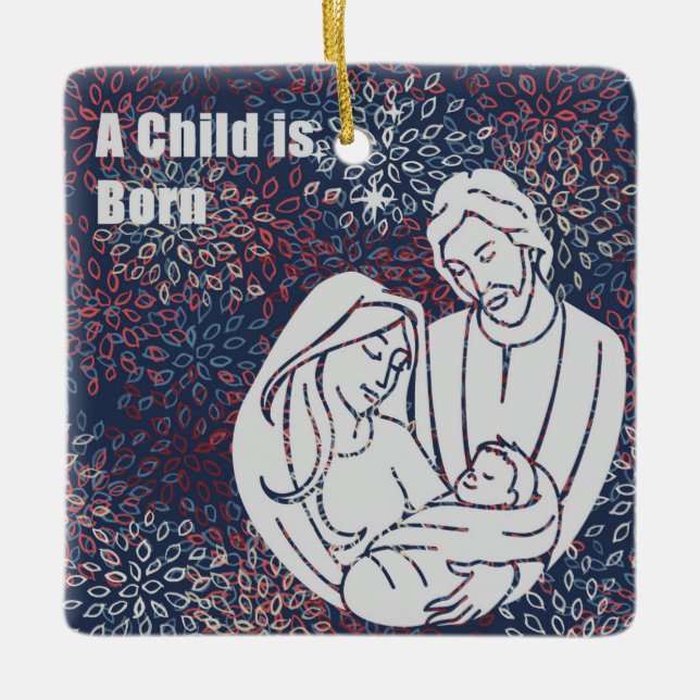 A Child is Born Christmas Ornament Religious (Front)