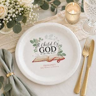 A Child of God Baby Shower Paper Plates