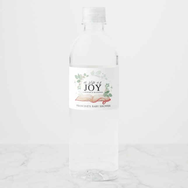 A Child Of God Baby Shower  Water Bottle Label (Front)