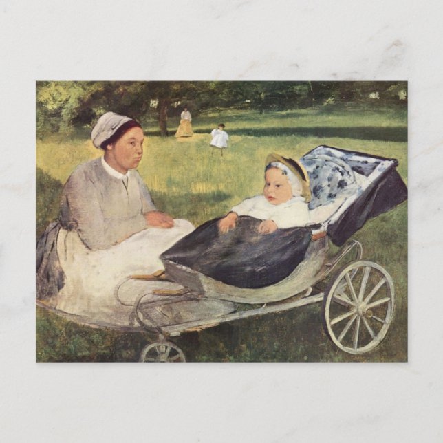 A Child With Governess - Edgar Degas - c1870 Postcard (Front)