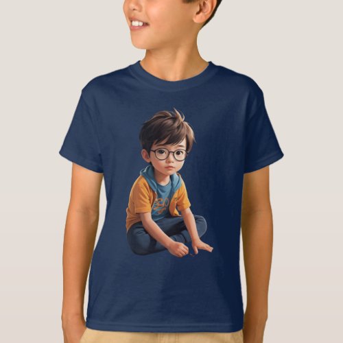 A childrens boys t_shirt features a playful